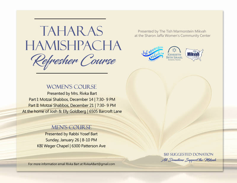 Banner Image for Taharas Hamishpacha Refresher Course