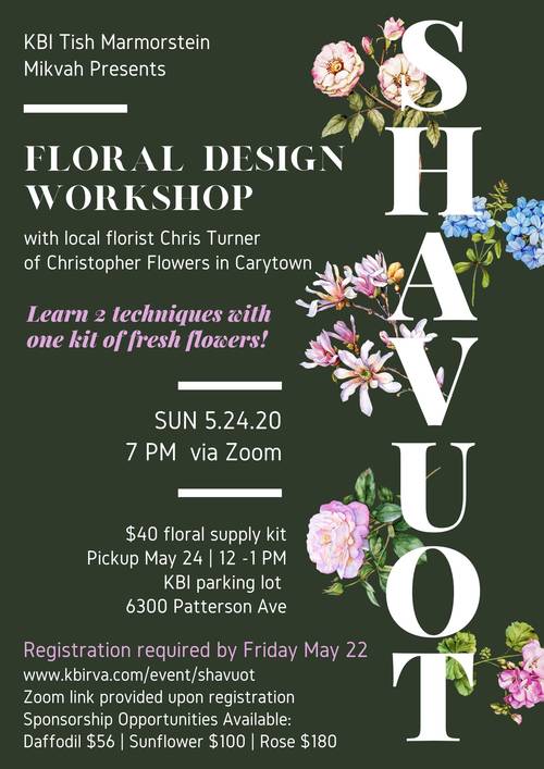 Banner Image for Pre-Shavuot Floral Design Workshop 2020